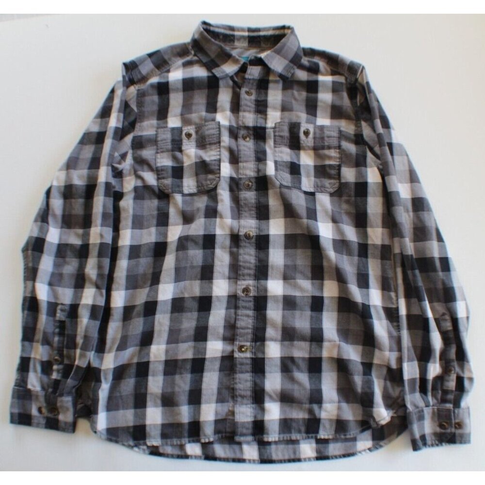 North Face Plaid Button Down Mens Flannel Shirt Size L